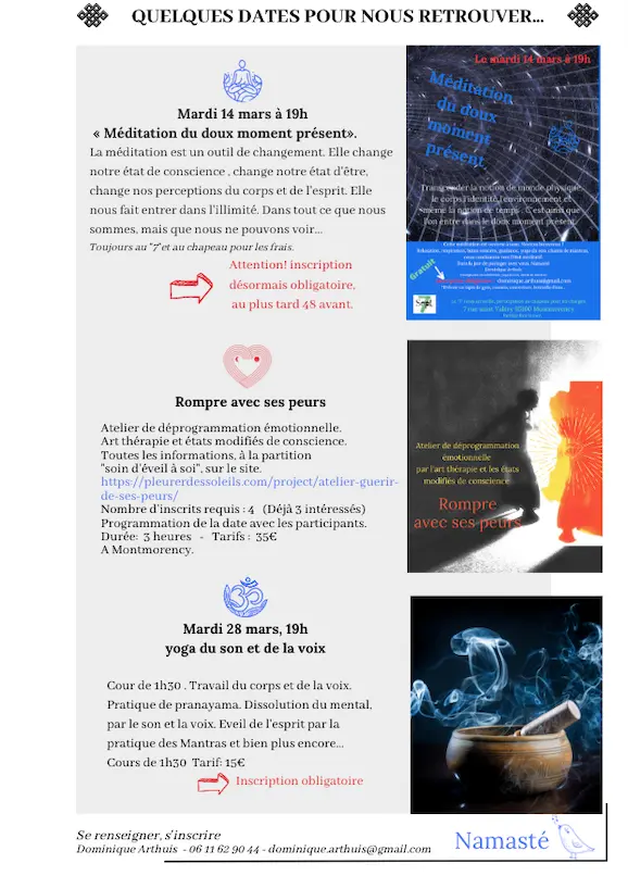 Les évènements du mois